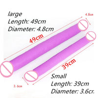 Soft Double Ended Dildo Lesbian Sex Toy 49cm Long Realistic Penis Double Penetration Vagina Anal Stimulation dildos For Women