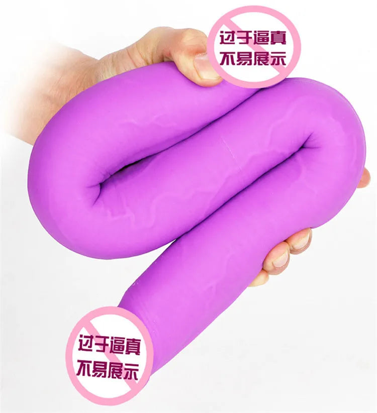 Soft Double Ended Dildo Lesbian Sex Toy 49cm Long Realistic Penis Double Penetration Vagina Anal Stimulation dildos For Women