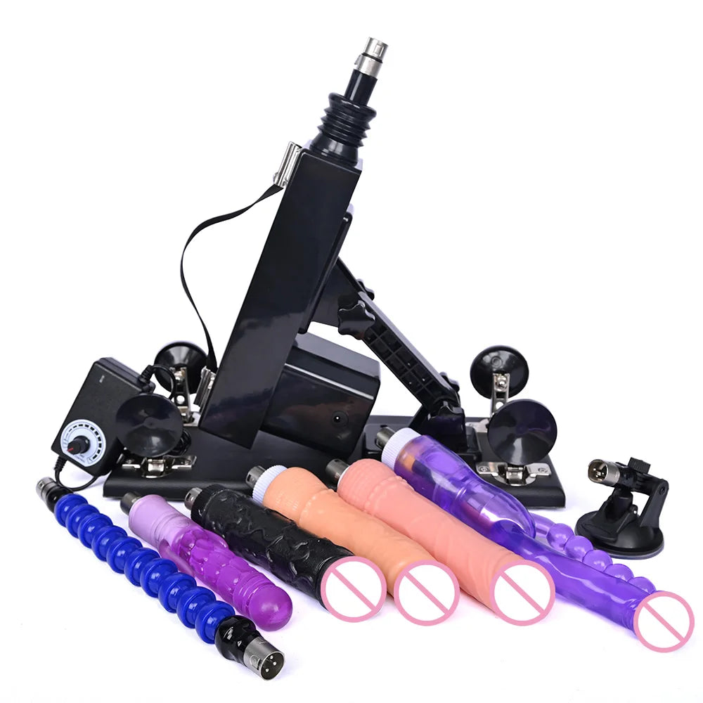 ROUGH BEAST Sex Machine for Women Automatic Men Hand Free Masturbation Machine With 3XLR Dildos Attachments Telescopic Sex Toys