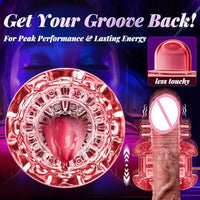 KUSHOR Tongue Licking Male Masturbator 10 Thrusting Blowjob Sex Machine Stroker for Glans Training Sex Toys for Men Pleasure