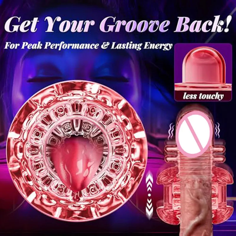 KUSHOR Tongue Licking Male Masturbator 10 Thrusting Blowjob Sex Machine Stroker for Glans Training Sex Toys for Men Pleasure