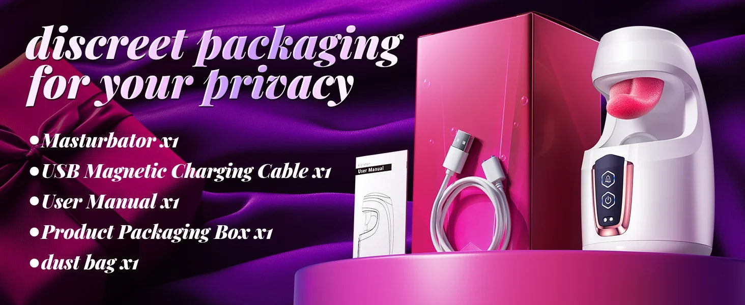 KUSHOR Tongue Licking Male Masturbator 10 Thrusting Blowjob Sex Machine Stroker for Glans Training Sex Toys for Men Pleasure