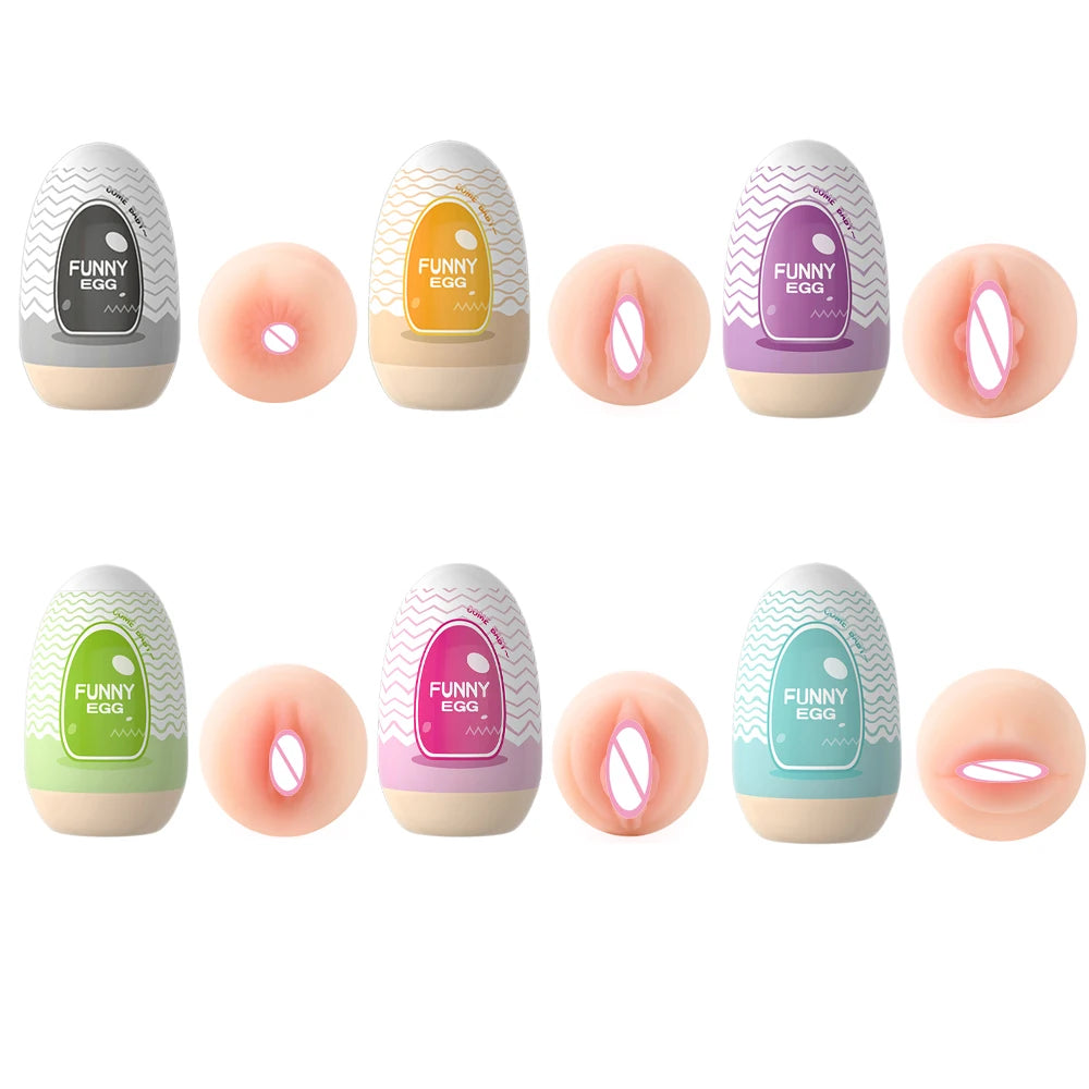 Portable Mini Masturbation Egg Cup Realistic Vagina Penis Massager Sex Toys for Men Adult 18+ Realistic Vagina Anus Stimulator