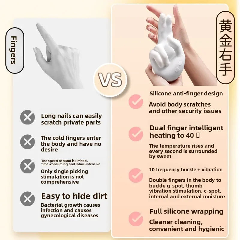 G-spot Vibrator Vagina Massager Wholesale Realistic Finger Flapping Clit Stimulator Heating Flexible Hands Sex Toy for Women 18+