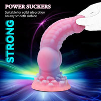 Realistic Dog Dildo 8.5inch Fantasy Monster Dildos Luminous Silicone Thick Pink Dildo Anal Toy with Suction Cup for Women Men