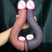 Realistic Soft Fake Penis 14 Inches Long Double Silicone Dildo Male Genitals Masturbation Suction Cup Cock Woman Anal Sex Toy