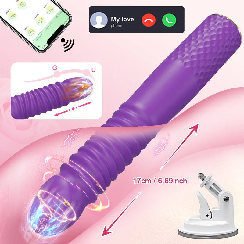 Automatic Telescopic Thrusting Realistic Dildo Vibrator for Women Sex Machine G Spot Clitoral Anal Stimulation Sex Toys Adult 18