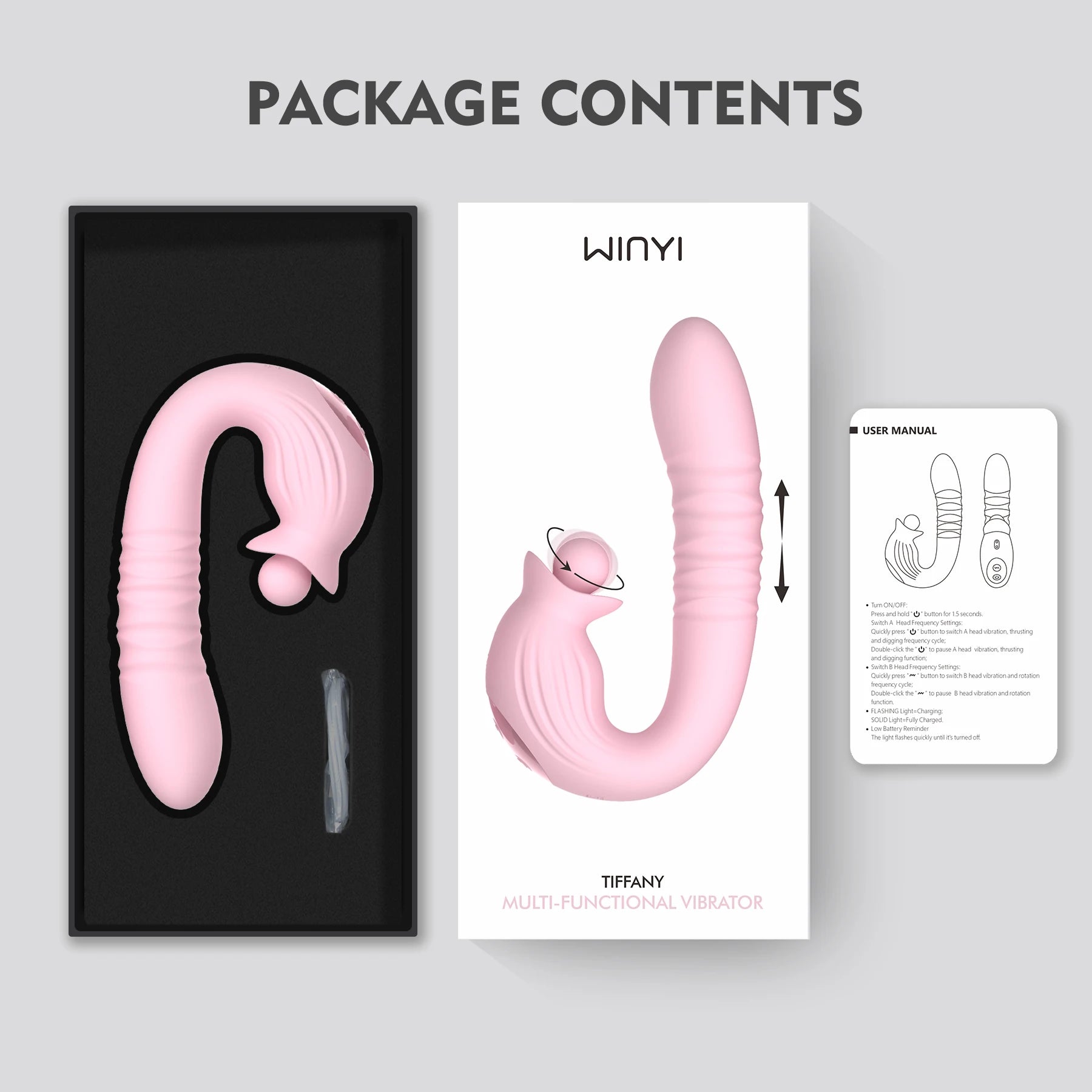 Powerful vibrator, vaginal massager, female stimulation vibrator, tongue licking rabbit, orgasm toy, female 18, thrusting vibrat