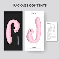 Powerful vibrator, vaginal massager, female stimulation vibrator, tongue licking rabbit, orgasm toy, female 18, thrusting vibrat