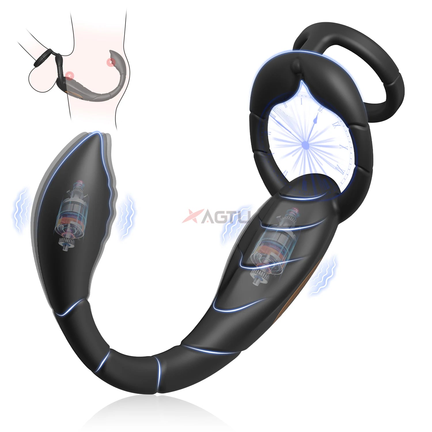 Male Sex Toys Rotating Anal Vibrator Prostate Massager Dual Penis Ring Cock Rings Anal Butt Plug Vibrators Anal Toys for Men 18+