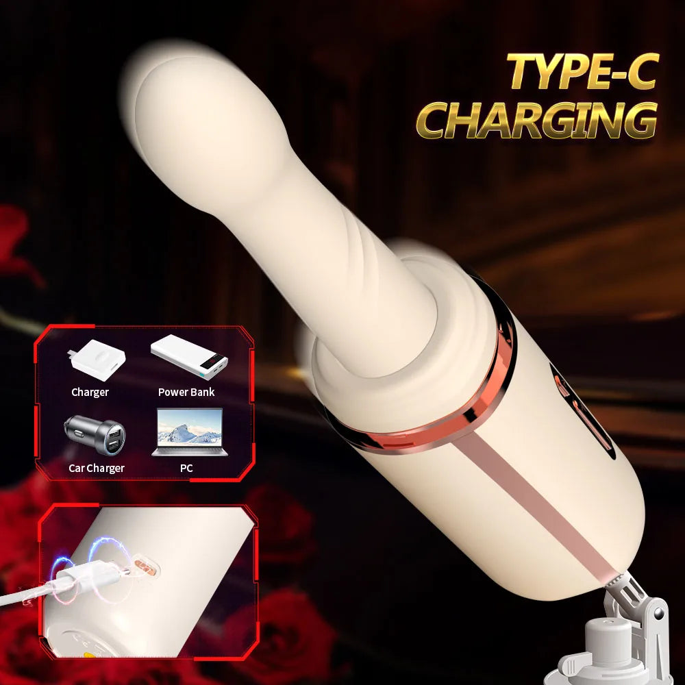 Pull and insert dildo vibrator Female G-spot anal dildo machine 7 vibratory thrust modes Intelligent heating couple anal toys