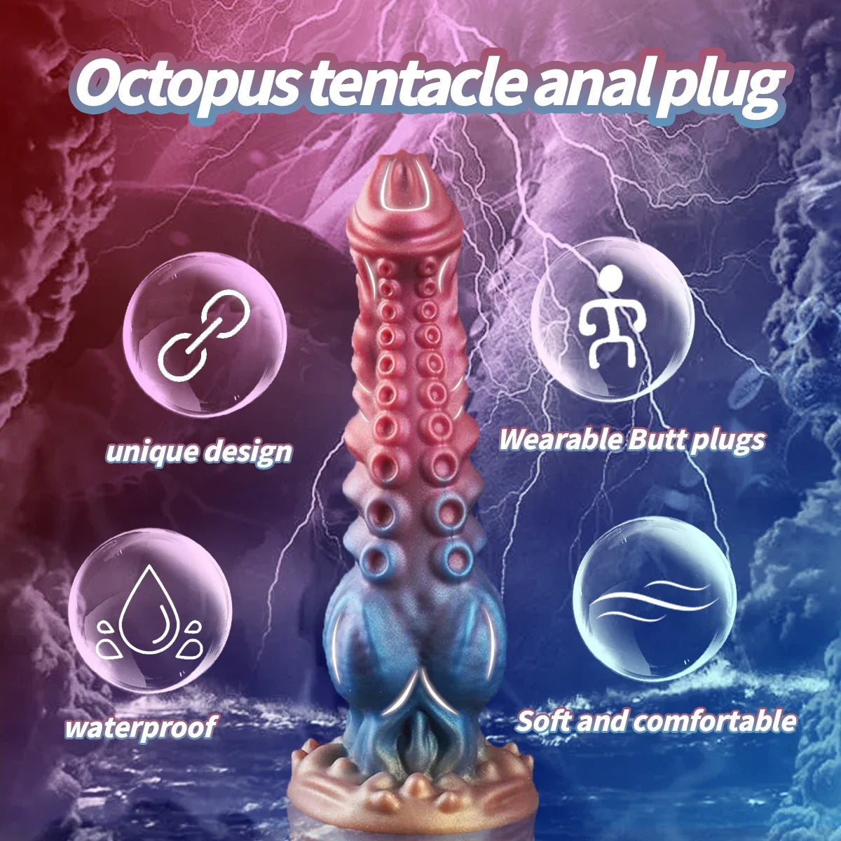 S/M/L Tentacle Anal Dildo Thick Silicone Monster Dildo Huge Penis Fake Dick Alien Dildo With Suction Cup Sex Toys For Women Men
