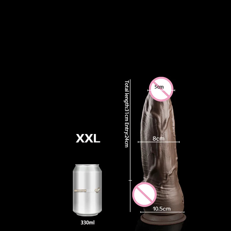 JYBL TITAN Liquid Silicone Dildo Soft Plug Adult Toy for Men Realistic Design Vibrating Option Available in Multiple Sizes