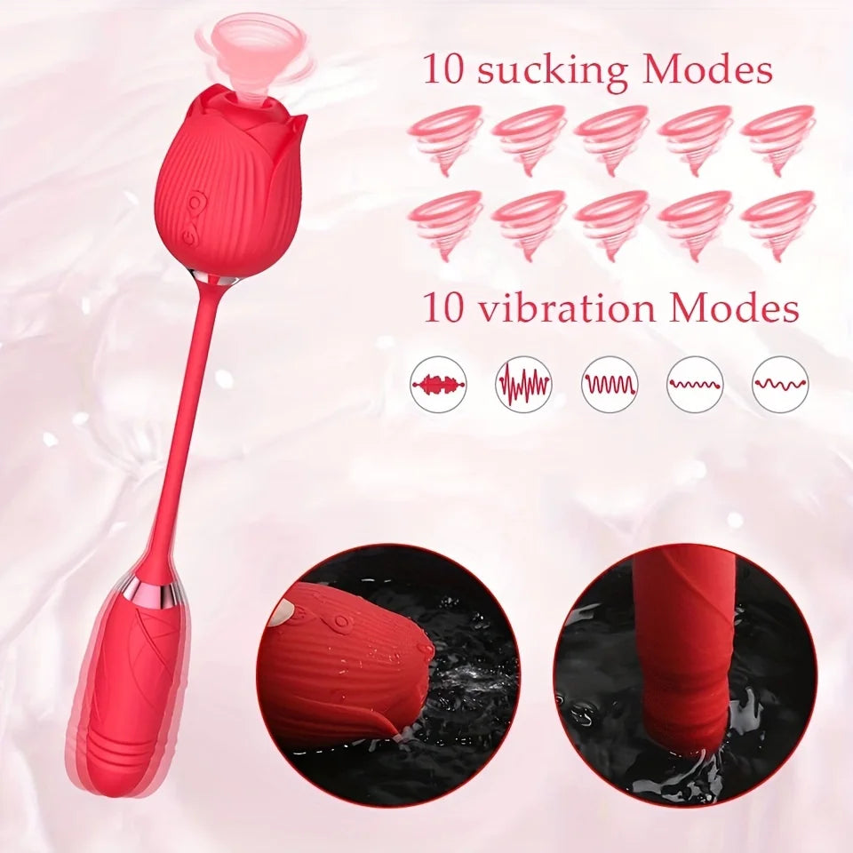 Rose Vibrator Egg For Women Clitoris Suction Stimul Nipple Vagina Sucker Dildo Masturbators Sex Toys For Adults 18 Masturbator