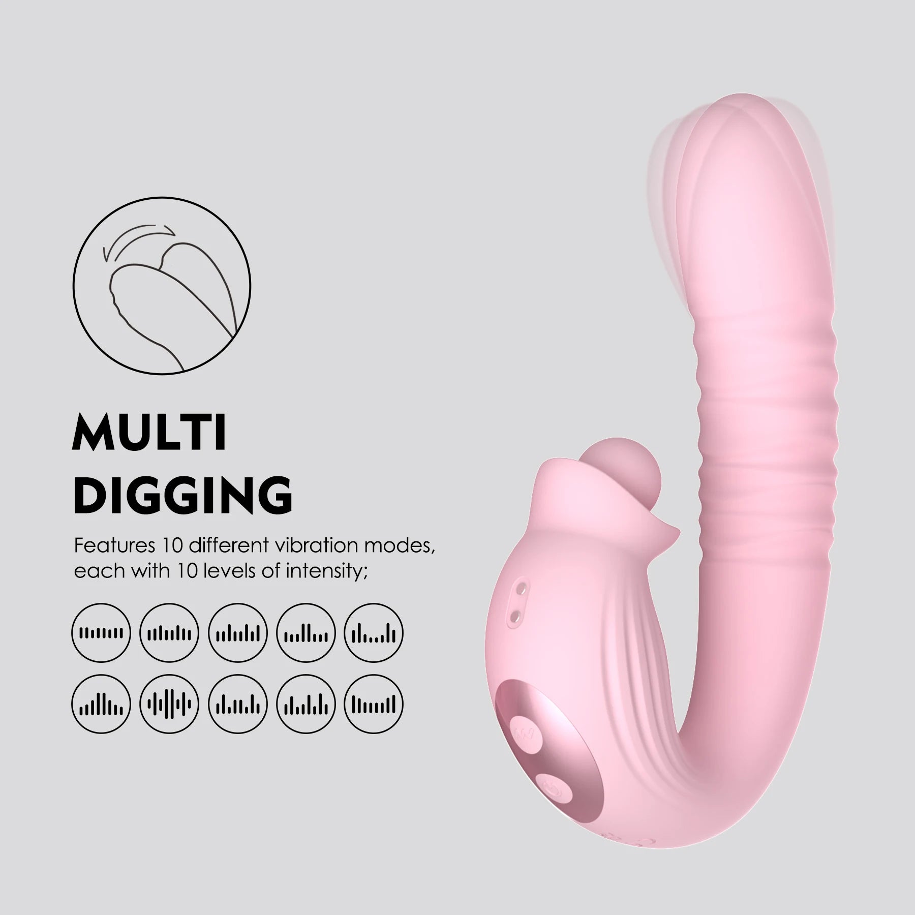 Powerful vibrator, vaginal massager, female stimulation vibrator, tongue licking rabbit, orgasm toy, female 18, thrusting vibrat