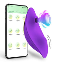 Bluetooth APP Wearable Sucking Vibrator for Women 's Panties Clit Sucker Clitoris Stimulator Adult Goods Sex Toy for Female