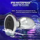 Remote Control Metal Anal Plug Vibrating Electric Shock Stimulator - Steel Adult Sex Toy for Couples, Butt Plug for Men Women