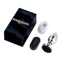 Remote Control Metal Anal Plug Vibrating Electric Shock Stimulator - Steel Adult Sex Toy for Couples, Butt Plug for Men Women