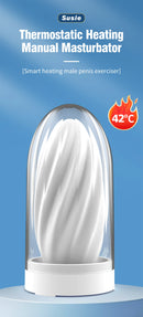 Heated Temperature Controlled Male Masturbation Trainer Cup with Manual Free Drawing Insertion for Climax Self-Pleasure  NM
