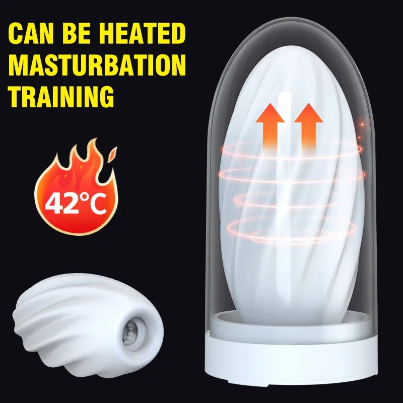 Heated Temperature Controlled Male Masturbation Trainer Cup with Manual Free Drawing Insertion for Climax Self-Pleasure  NM