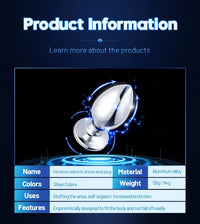 Remote Control Metal Anal Plug Vibrating Electric Shock Stimulator - Steel Adult Sex Toy for Couples, Butt Plug for Men Women