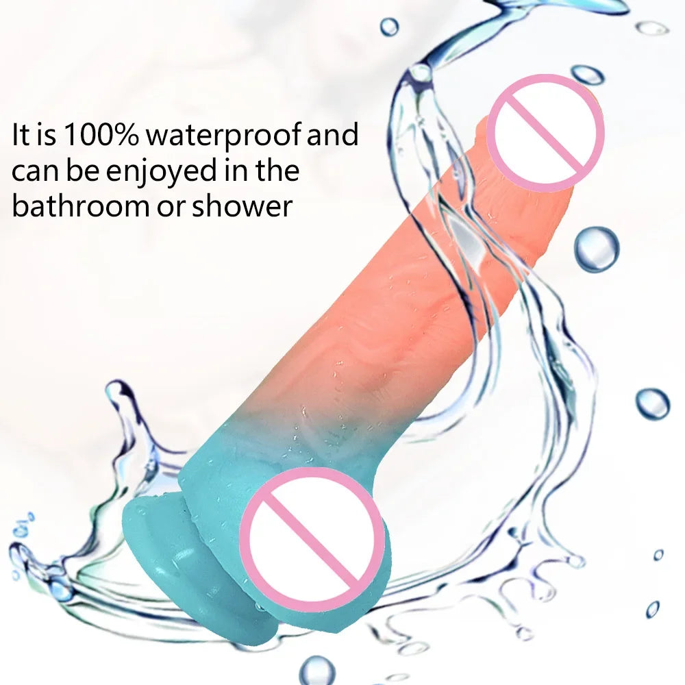 Luminous Silicone Material Dildos Fluorescent Fake Penis Big Dick Male Genitalia Sex Toy For 18 Adult Women Wife Gift Girlfriend