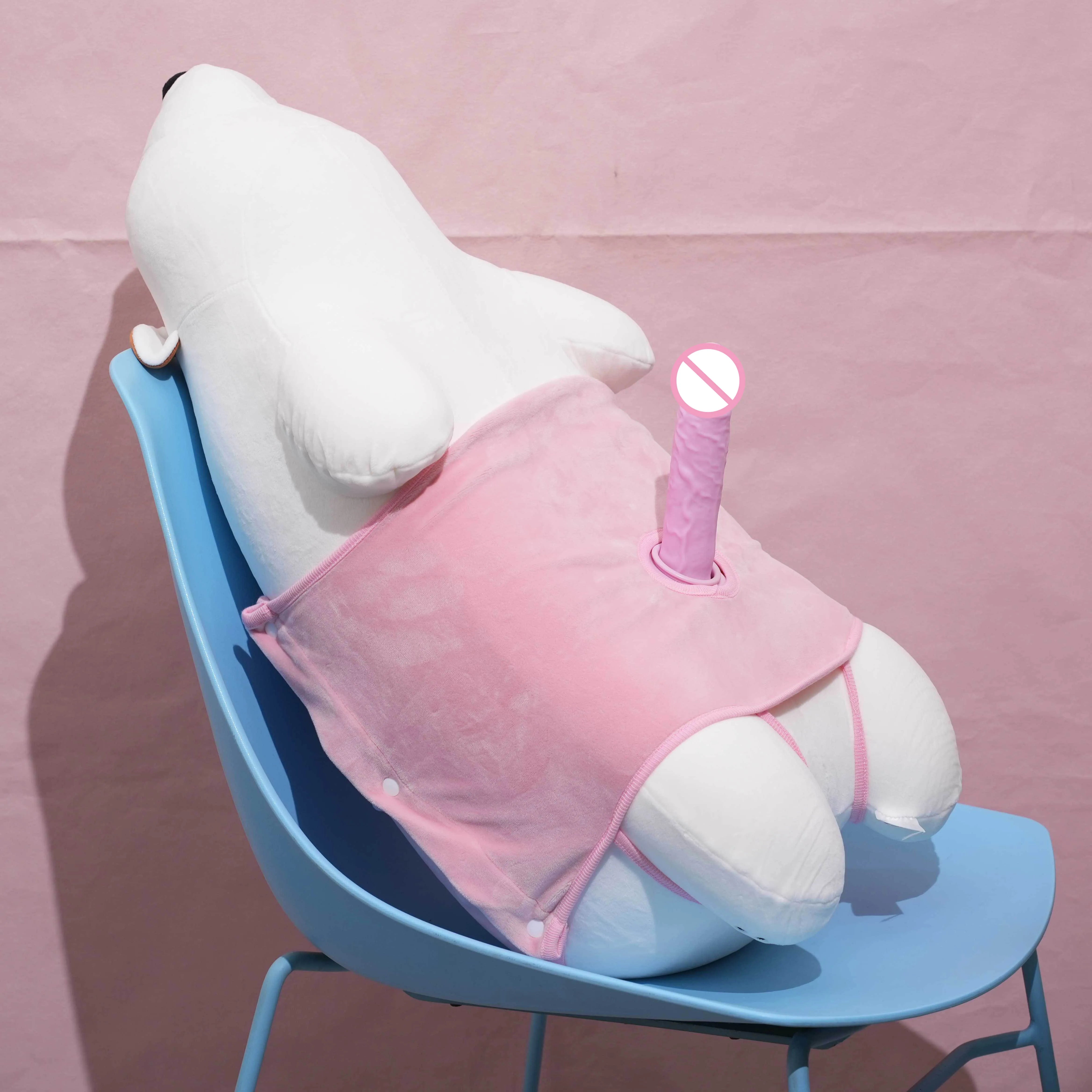 Cute Doll Automatic Thrusting Vibrating Sex Machine for Women Polar Bear Pillow Remote Control 360 Rotation Simulation Sex Toys