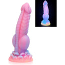 Realistic Dog Dildo 8.5inch Fantasy Monster Dildos Luminous Silicone Thick Pink Dildo Anal Toy with Suction Cup for Women Men