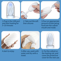 Heated Temperature Controlled Male Masturbation Trainer Cup with Manual Free Drawing Insertion for Climax Self-Pleasure  NM