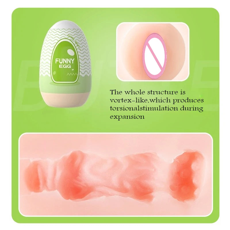 Portable Mini Masturbation Egg Cup Realistic Vagina Penis Massager Sex Toys for Men Adult 18+ Realistic Vagina Anus Stimulator