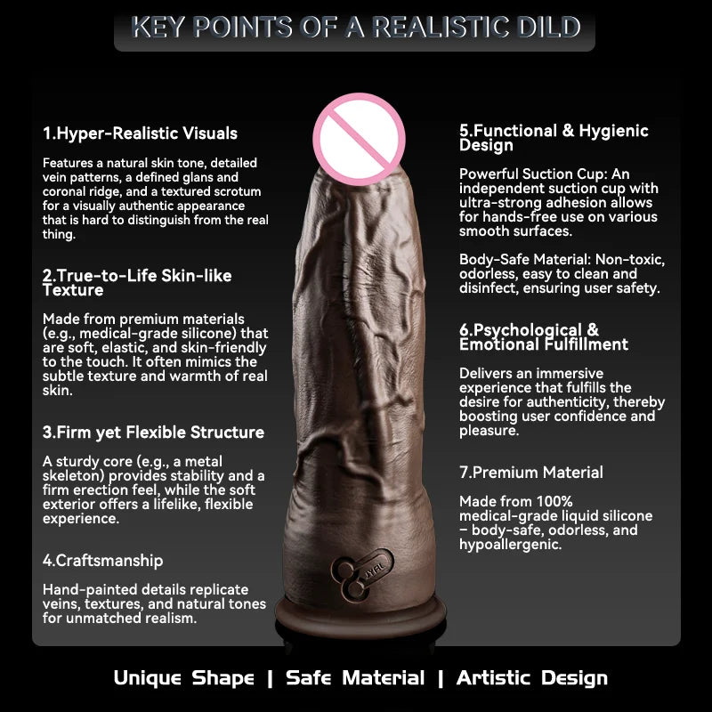 JYBL TITAN Liquid Silicone Dildo Soft Plug Adult Toy for Men Realistic Design Vibrating Option Available in Multiple Sizes