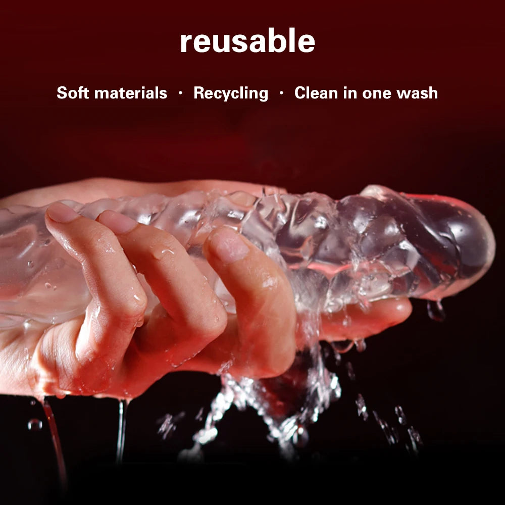 Male Enlargement Delay Vibrators  Penis Sleeve Extensions Condom Cock Ring Vibrating Clits Massager Sexy Adult Sex Toys For Men