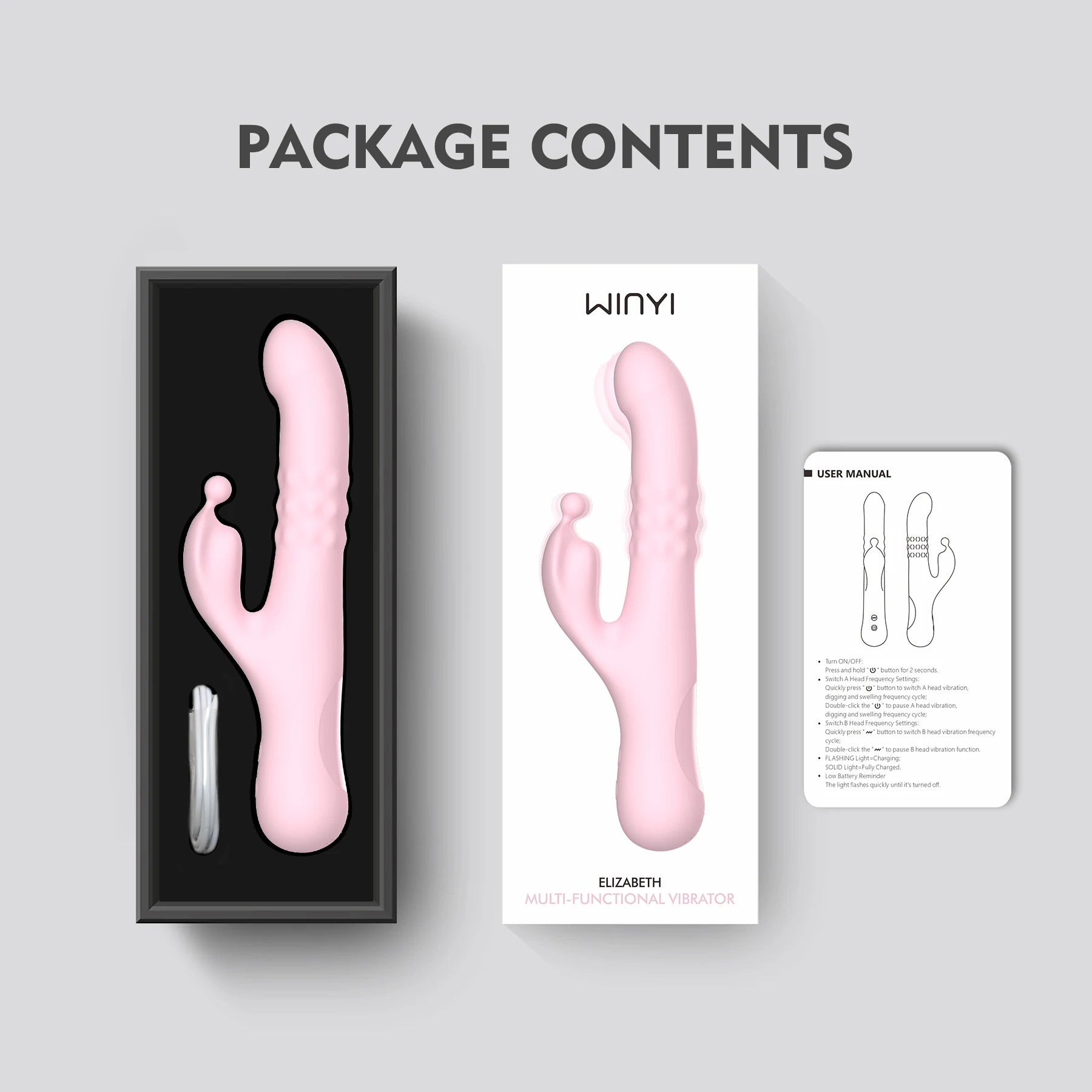 Powerful vibrator, vaginal massager, female stimulation vibrator, tongue licking rabbit, orgasm toy, female 18, thrusting vibrat