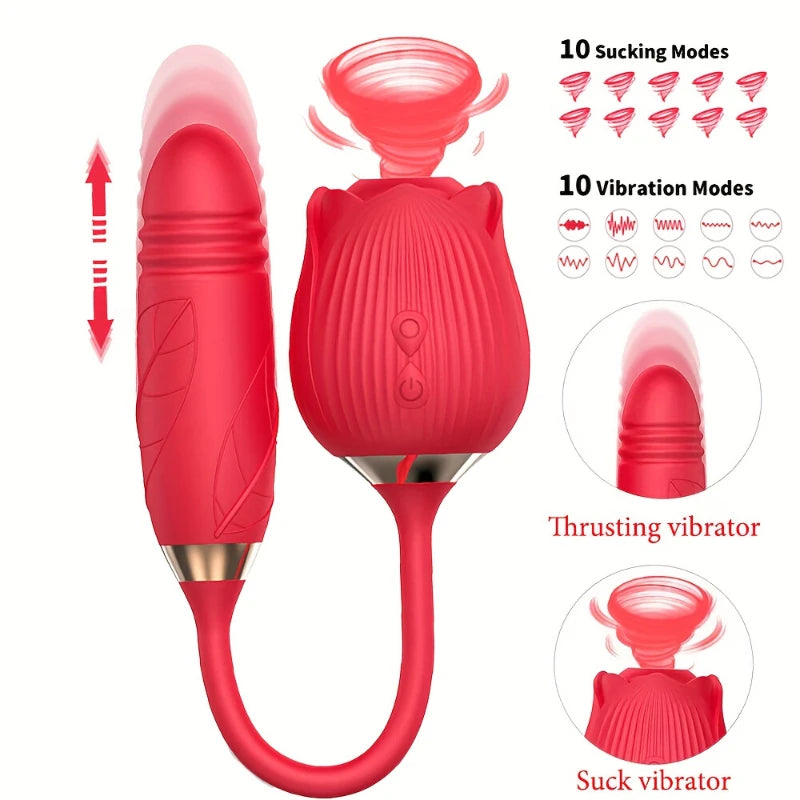 Rose Vibrator Egg For Women Clitoris Suction Stimul Nipple Vagina Sucker Dildo Masturbators Sex Toys For Adults 18 Masturbator