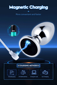 Remote Control Metal Anal Plug Vibrating Electric Shock Stimulator - Steel Adult Sex Toy for Couples, Butt Plug for Men Women