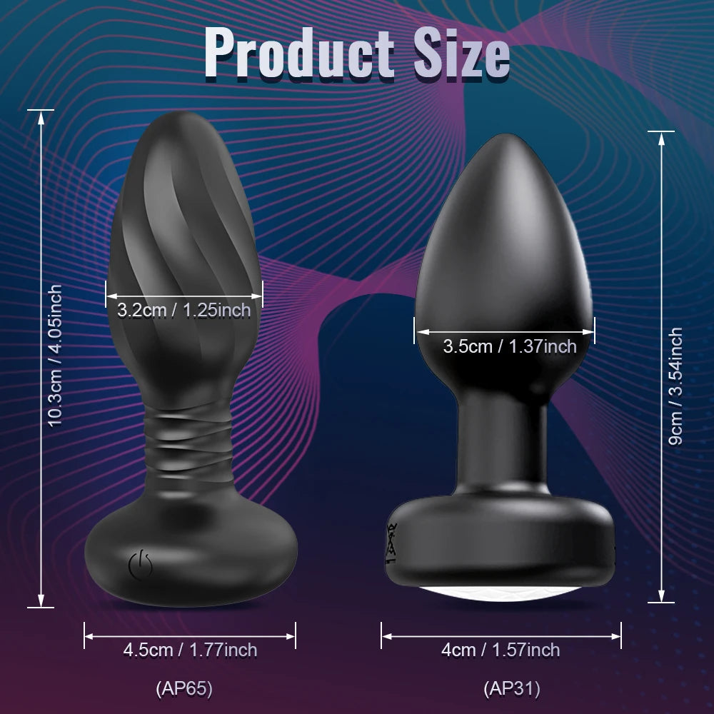 360° Rotation LED Butt Plug for Men Wiggle Vibrating Prostate Massager Gay APP Anal Vibrator Anal Plug Sex Toy for Couples