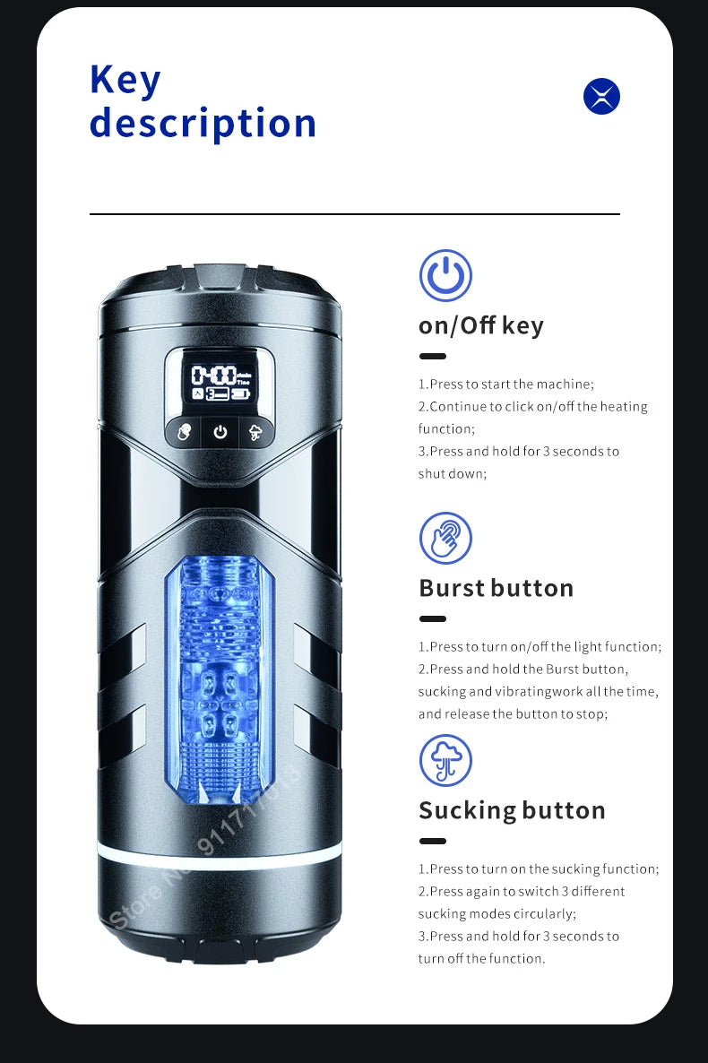 Automatic Heated Sucking Male Blowjob Masturbation Machine Vagina Pocket Suction Sex Toys Adult Goods for Man Masturbators Cup