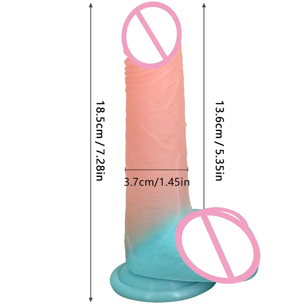 Luminous Silicone Material Dildos Fluorescent Fake Penis Big Dick Male Genitalia Sex Toy For 18 Adult Women Wife Gift Girlfriend