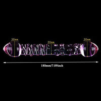 Double Ended Crystal Purple Pyrex Glass Dildo, Artificial Penis Granule and Spiral G Spot Simulator Adult Sex Toys for Woman