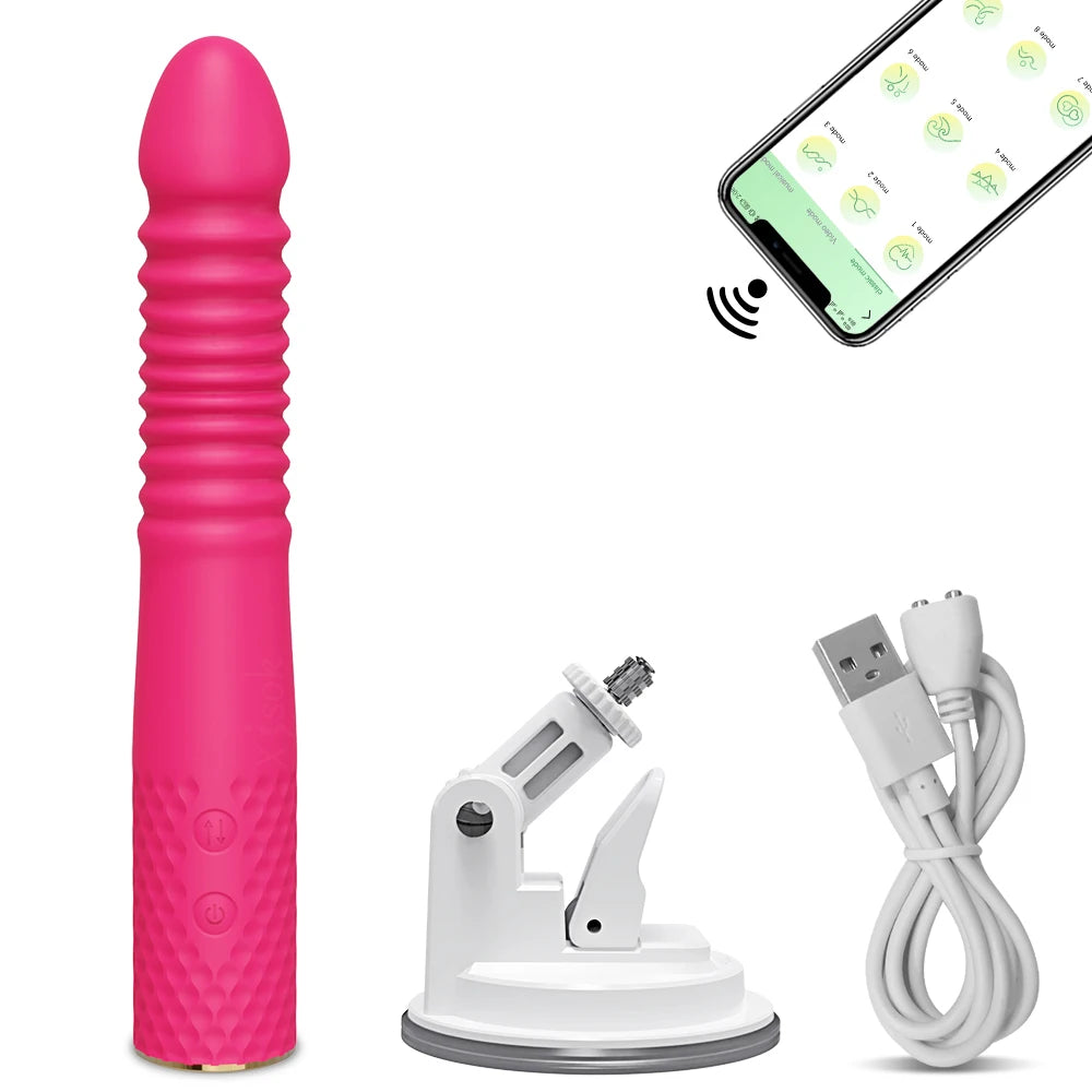 Automatic Telescopic Thrusting Realistic Dildo Vibrator for Women Sex Machine G Spot Clitoral Anal Stimulation Sex Toys Adult 18