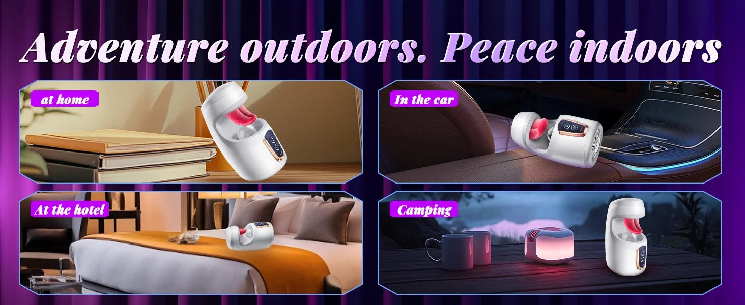 KUSHOR Tongue Licking Male Masturbator 10 Thrusting Blowjob Sex Machine Stroker for Glans Training Sex Toys for Men Pleasure