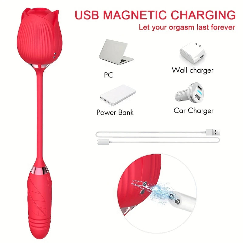 Rose Vibrator Egg For Women Clitoris Suction Stimul Nipple Vagina Sucker Dildo Masturbators Sex Toys For Adults 18 Masturbator