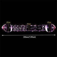 Double Ended Crystal Purple Pyrex Glass Dildo, Artificial Penis Granule and Spiral G Spot Simulator Adult Sex Toys for Woman
