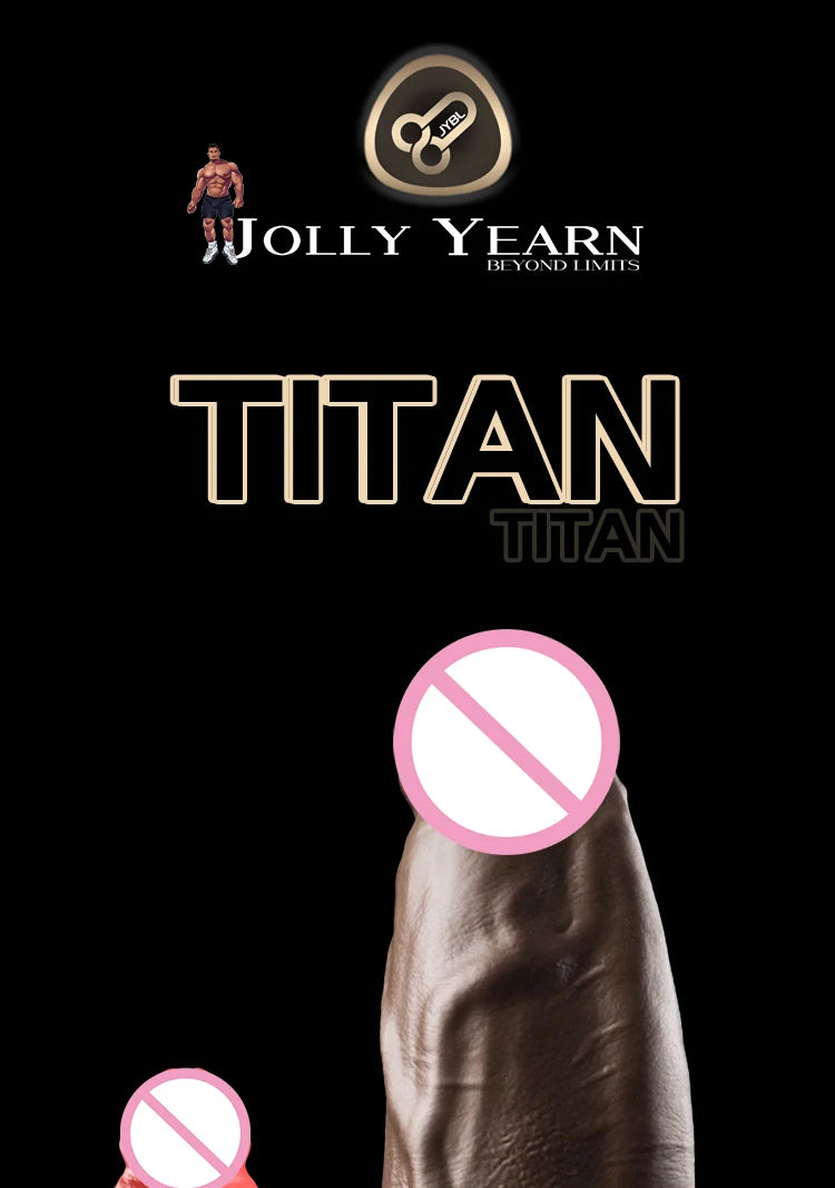 JYBL TITAN Liquid Silicone Dildo Soft Plug Adult Toy for Men Realistic Design Vibrating Option Available in Multiple Sizes