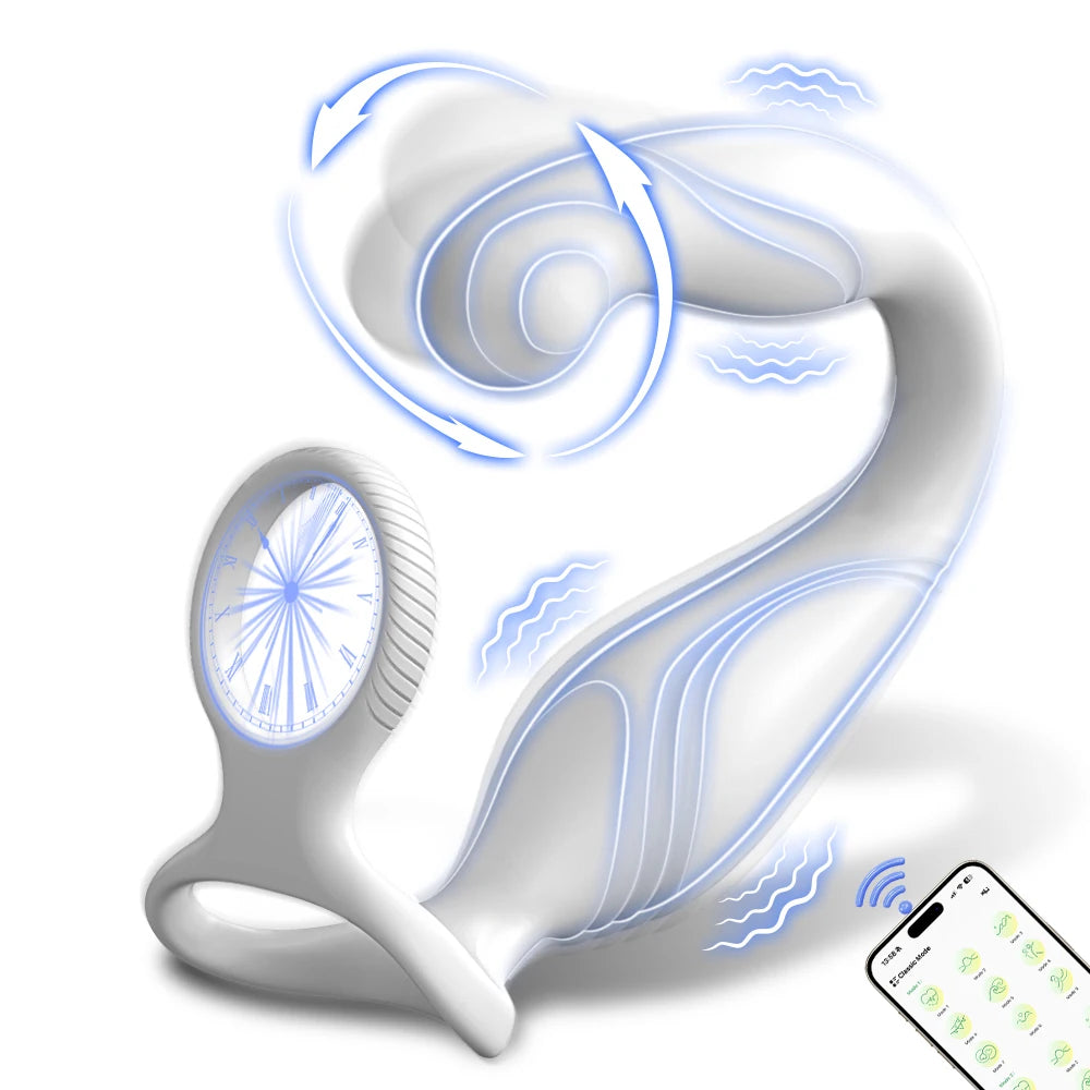 Male Sex Toys Rotating Anal Vibrator Prostate Massager Dual Penis Ring Cock Rings Anal Butt Plug Vibrators Anal Toys for Men 18+