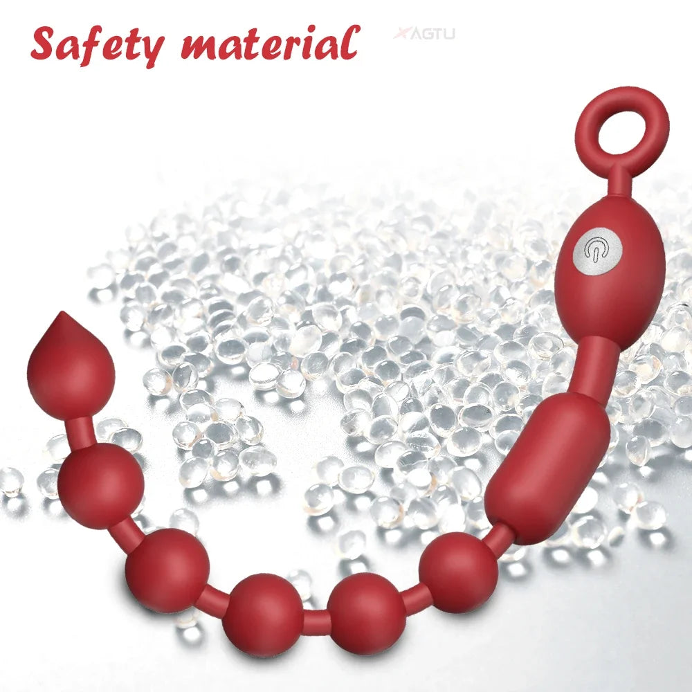 Silicone Anal Beads Vibrator Male Prostate Massager Anal Plug For Woman Men Vibrating Masturbation Anal Dilator Adult Sex Toys