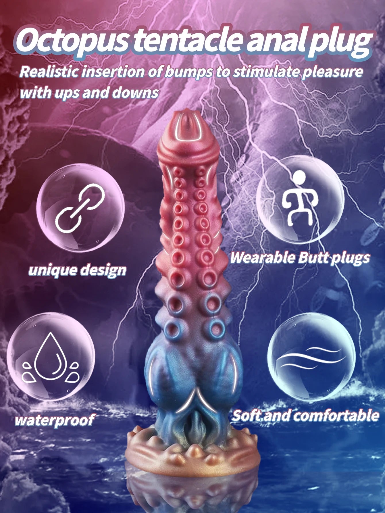 S/M/L Tentacle Anal Dildo Thick Silicone Monster Dildo Huge Penis Fake Dick Alien Dildo With Suction Cup Sex Toys For Women Men
