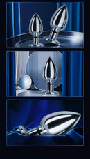 Remote Control Metal Anal Plug Vibrating Electric Shock Stimulator - Steel Adult Sex Toy for Couples, Butt Plug for Men Women