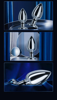 Remote Control Metal Anal Plug Vibrating Electric Shock Stimulator - Steel Adult Sex Toy for Couples, Butt Plug for Men Women