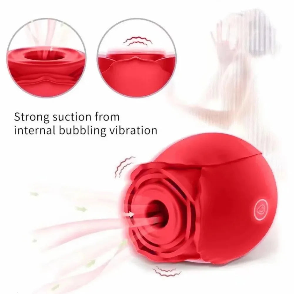 Rose G Spot Vibrator Female Powerful Sucking Clitors Stimulator Vacuum Suction Nipple Massager Masturbation Sex Toys for Women